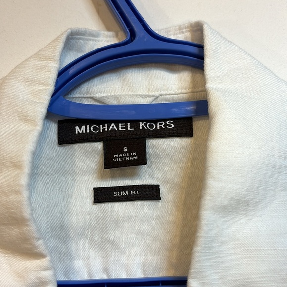 Michael Kors cream linen button up men’s shirt - Picture 2 of 2